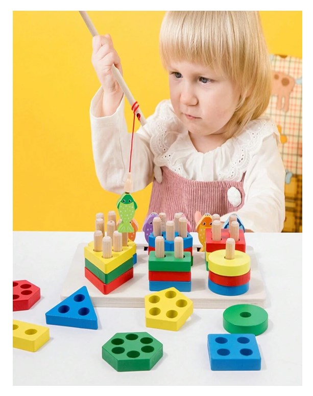 Jucarie educativa din lemn, sortator"Pescuit" S12D016