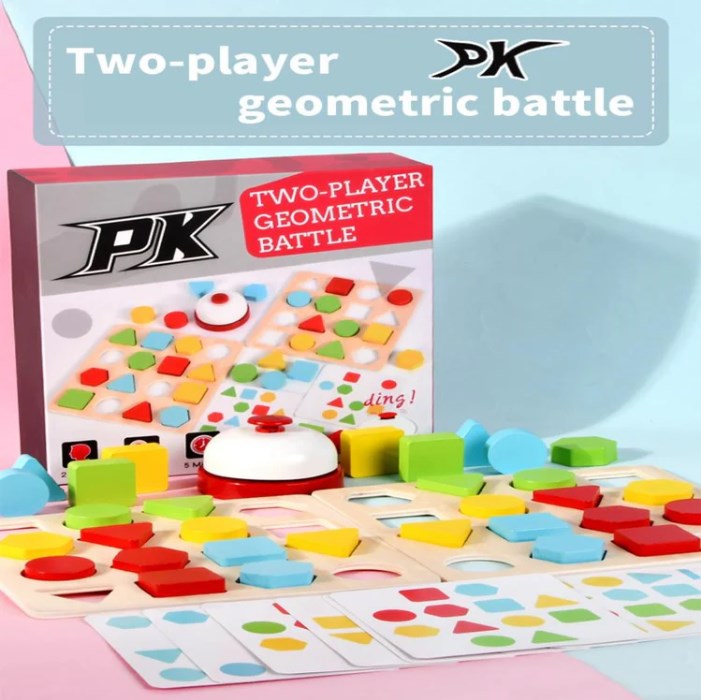 Joc de tabla din lemn Geometric Battle pentru doi jucatori S12E005