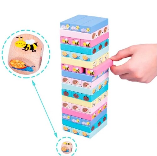 Деревянная настольная игра Дженга "Животные" S13D003