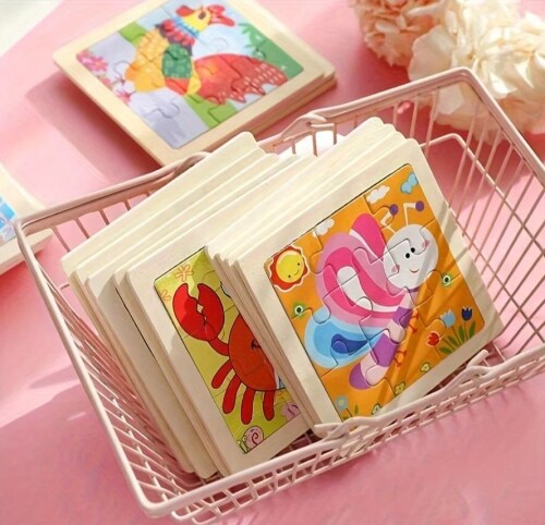 Puzzle pentru copii din lemn, 9 piese S14A005