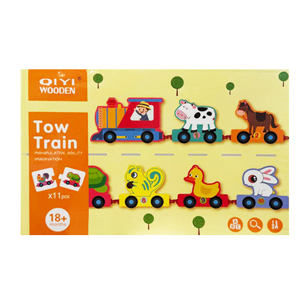 Trenulet de lemn cu animale salbatice S04A002