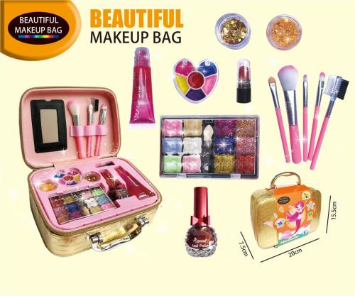 Set de machiaj într-o valiză, auriu H88511