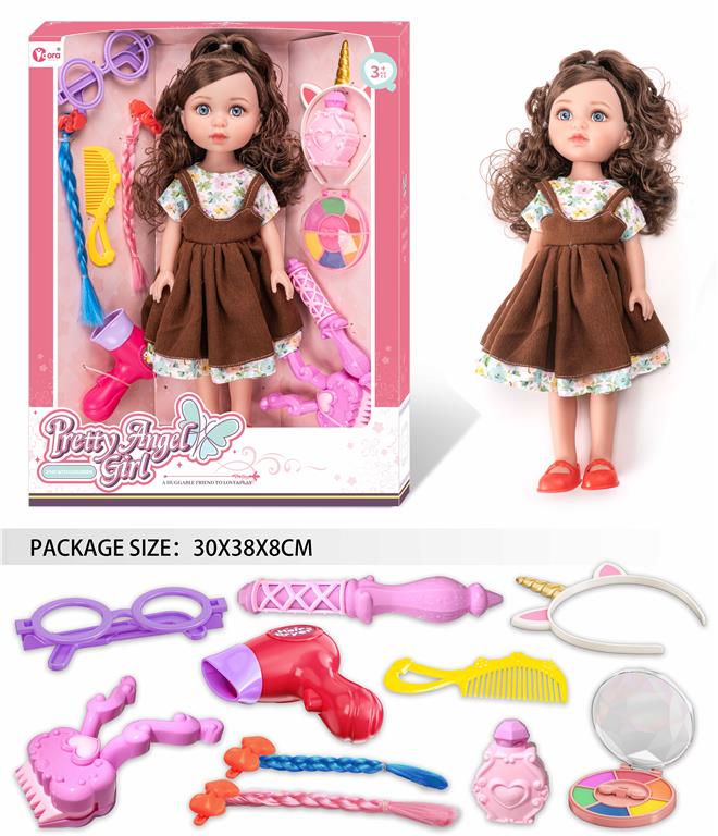 Păpușă de 35 cm cu o perucă de păr WZB9602-5