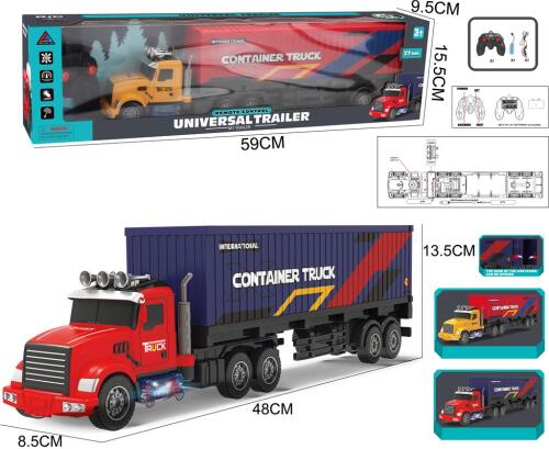 Машина "Container Truck" на п/у, USB, акумм., красный 666-149