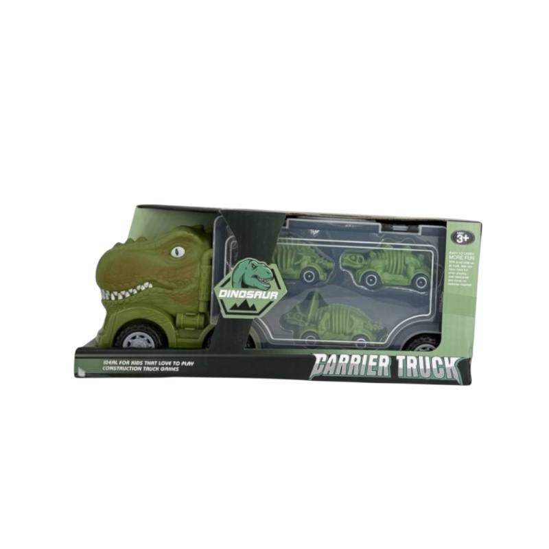 Mașină dinozaur cu 3 dinozauri, verde 15-10