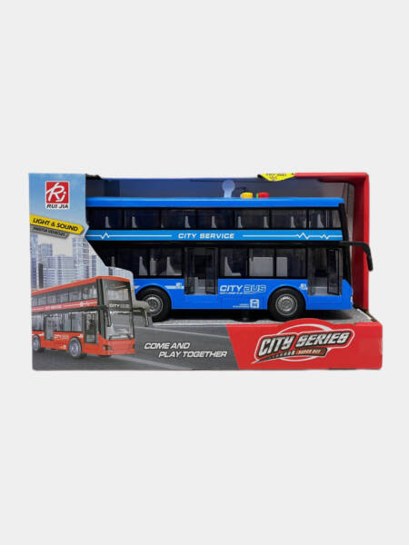 Autobuz inerțial „Autobuz etajat urban”, luminos/sonor,  RJ5504